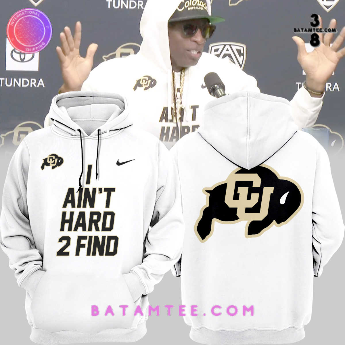Nike White Colorado Buffaloes Coach Prime I Ain’t Hard 2 Find Pullover Hoodie